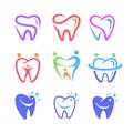 Dental Tooth Dentist Logo Set