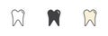 Dental tooth different style icon set