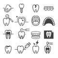 Dental tooth icons. Vector. Royalty Free Stock Photo