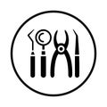 Dental, Tooth opration tool icon. Black vector graphics Royalty Free Stock Photo