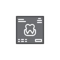 Dental tooth report document filled outline icon