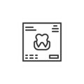 Dental tooth report document line icon