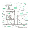 Dental tooth rinse linear vector illustration