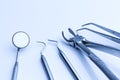 Dental treatment basic cutlery for emergency service Royalty Free Stock Photo