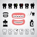 Dental vector icon set Royalty Free Stock Photo