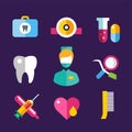 Dental vector icons set clinic logo Royalty Free Stock Photo