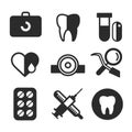 Dental vector icons set clinic logo Royalty Free Stock Photo
