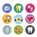 Dental vector icons set clinic logo Royalty Free Stock Photo