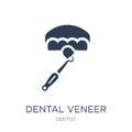 Dental veneer icon. Trendy flat vector Dental veneer icon on white background from Dentist collection
