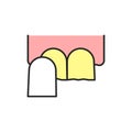 Dental veneers color line icon. Pictogram for web page, mobile app, promo.