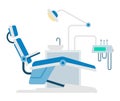 Dental workplace with tools vector icon flat isolated