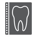 Dental x-ray glyph icon, stomatology