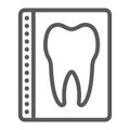 Dental x-ray line icon, stomatology