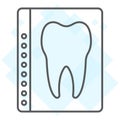 Dental x-ray thin line icon, stomatology