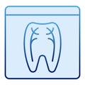 Dental xray flat icon. Tooth xray blue icons in trendy flat style. Orthodontic roentgen gradient style design, designed