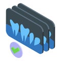 Dental xray image icon isometric vector. Ray scan