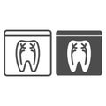 Dental xray line and glyph icon. Tooth xray vector illustration isolated on white. Orthodontic roentgen outline style Royalty Free Stock Photo