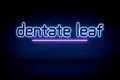 dentate leaf - blue neon announcement signboard Royalty Free Stock Photo