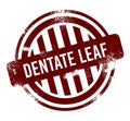dentate leaf - red round grunge button, stamp Royalty Free Stock Photo