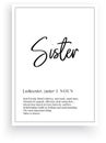 Sister definition, vector. Minimalist poster design Royalty Free Stock Photo