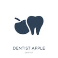 dentist apple icon in trendy design style. dentist apple icon isolated on white background. dentist apple vector icon simple and