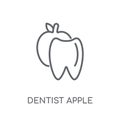 Dentist Apple linear icon. Modern outline Dentist Apple logo con