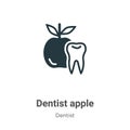 Dentist apple vector icon on white background. Flat vector dentist apple icon symbol sign from modern dentist collection for