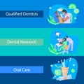 Dentist banners set with dental care symbols flat vector illustration Royalty Free Stock Photo