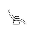 Dentist chair line icon. Medical armchair icons figure thin linear signs for websites, infographic, mobile app.