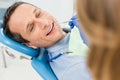 Dentist checking patient teeth Royalty Free Stock Photo