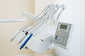 Dentist clinic equipment detail, dentistry tools.