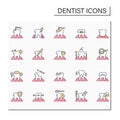 Dentist color icons set Royalty Free Stock Photo