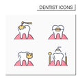 Dentist color icons set Royalty Free Stock Photo