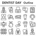 Dentist Day icons set