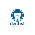 Dentist Dental Care For Children Logo With Cute Tooth Children Kid Cartoon Mascot Character Icon