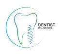 Dentist Dental Implant Teeth Vector Logo