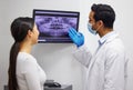 Your x-rays seem to be normal. a dentist discussing the results of a patients teeth x ray. Royalty Free Stock Photo