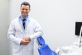 Dentist Doctor Portrait. Young Man at His Workplace. Dental Clin
