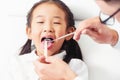 Dentist examining child teeth in dental clinic. Royalty Free Stock Photo