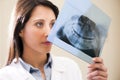 Dentist Examining X-Ray Royalty Free Stock Photo