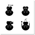 Dentist glyph icons set Royalty Free Stock Photo