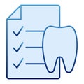 Dentist history flat icon. Medical history blue icons in trendy flat style. Stomatology document gradient style design