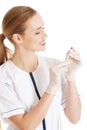 Dentist holding a syringe Royalty Free Stock Photo