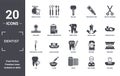 dentist icon set. include creative elements as dentist apple, dentist scissors, dental care, cavities, filler, periodontal scaler