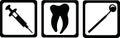 Dentist icons - tooth, injection, mirror