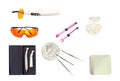 Dentist instruments on white background. With clipping path