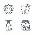 dentist line icons. linear set. quality vector line set such as clinic, dental care, broken tooth