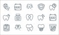 dentist line icons. linear set. quality vector line set such as false, dental veneer, medical record, crown, seal, temporary, Royalty Free Stock Photo