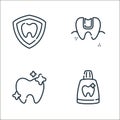 dentist line icons. linear set. quality vector line set such as toothpaste, tooth, seal