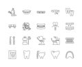 Dentist line icons, signs, vector set, outline illustration concept